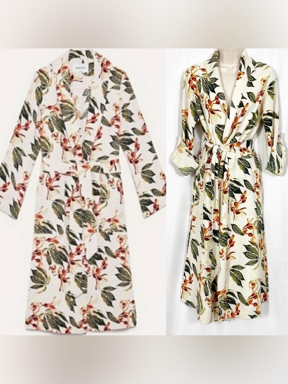 Babaton X Aritzia Kahlo Longline Duster Robe Trench Coat Jacket: Tropical Floral